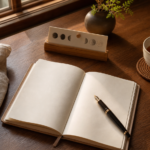 東野圭吾閱讀筆記的窗邊書桌與空白手帳