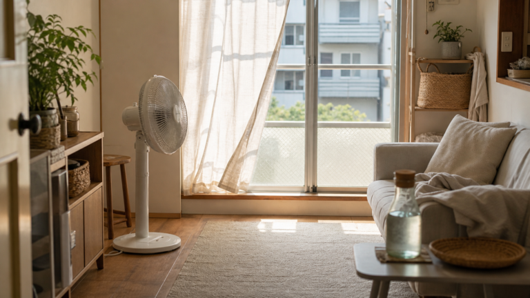 夏月電價居家降溫的小房間風扇與窗簾配置