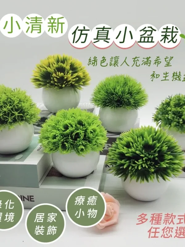 仿真綠色小盆栽，免澆水的桌面綠意